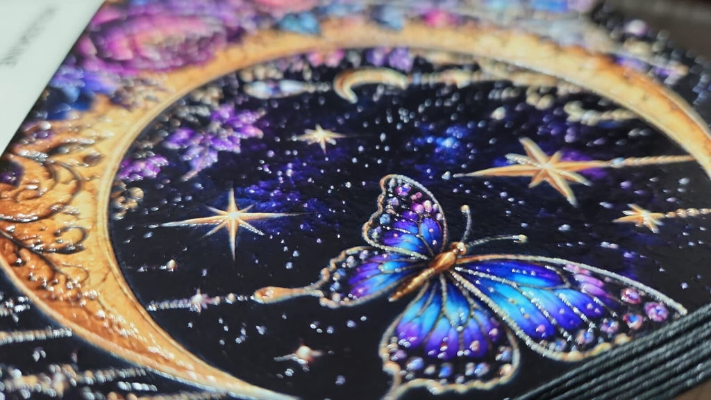 Moleskine Journal – Stunning 3D UV Printed Celestial Moon & Butterfly Design