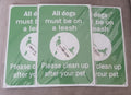 Dog Leash Signs Clean Up After Pet Outdoor Metal Sign Green