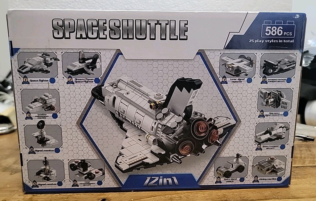 Space Shuttle 12in1 Interlocking Blocks Set 586 Pieces