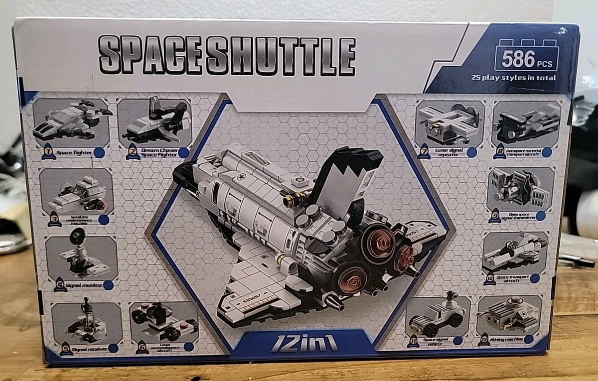 Space Shuttle 12in1 Interlocking Blocks Set 586 Pieces