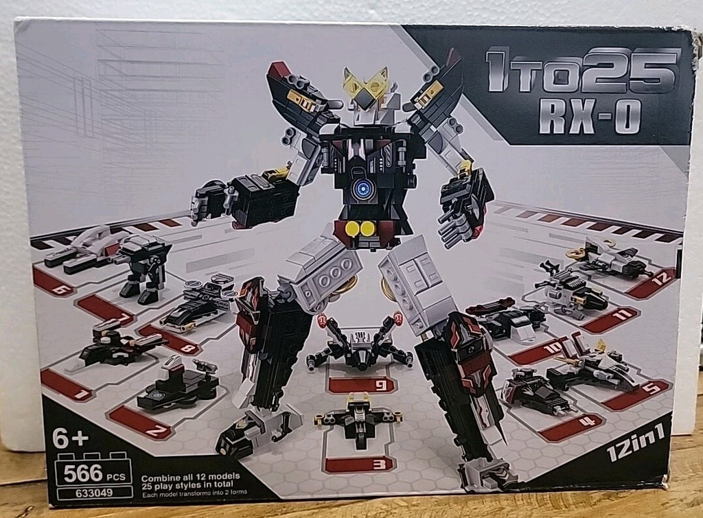 RX-0 12-in-1 Transforming Building Block Robot Set 566 PCS Mecha Space Fighter