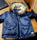 7 For All Mankind Baby Toddler Coat 24M Navy Puffer Jacket Faux Fur Hood