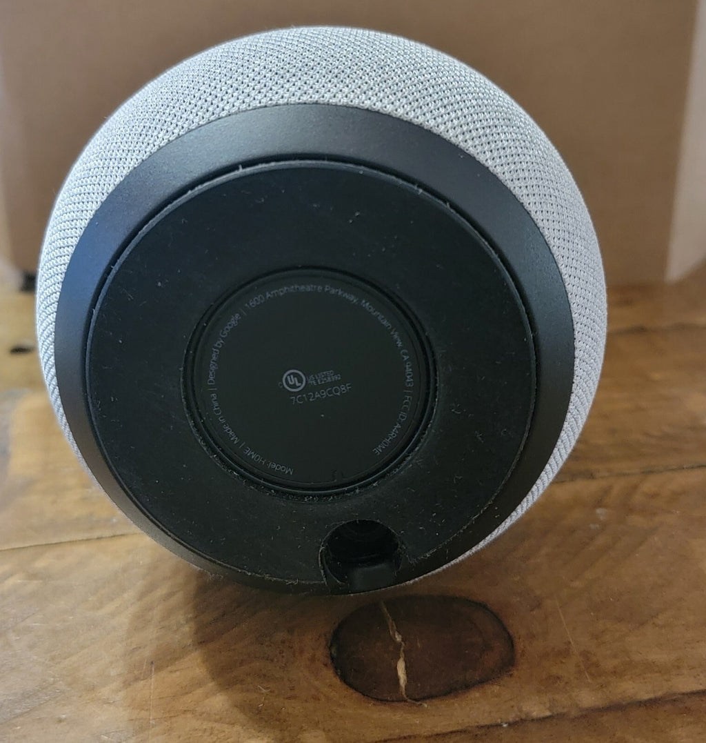 Google Home Smart Speaker White/Slate Gray w/ Original Power Adapte