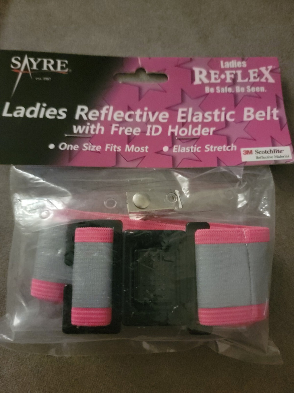 Ladies Pink Reflective Safety Belt & Re-Flex Bands 3M Scotchlite Running Lot NEW