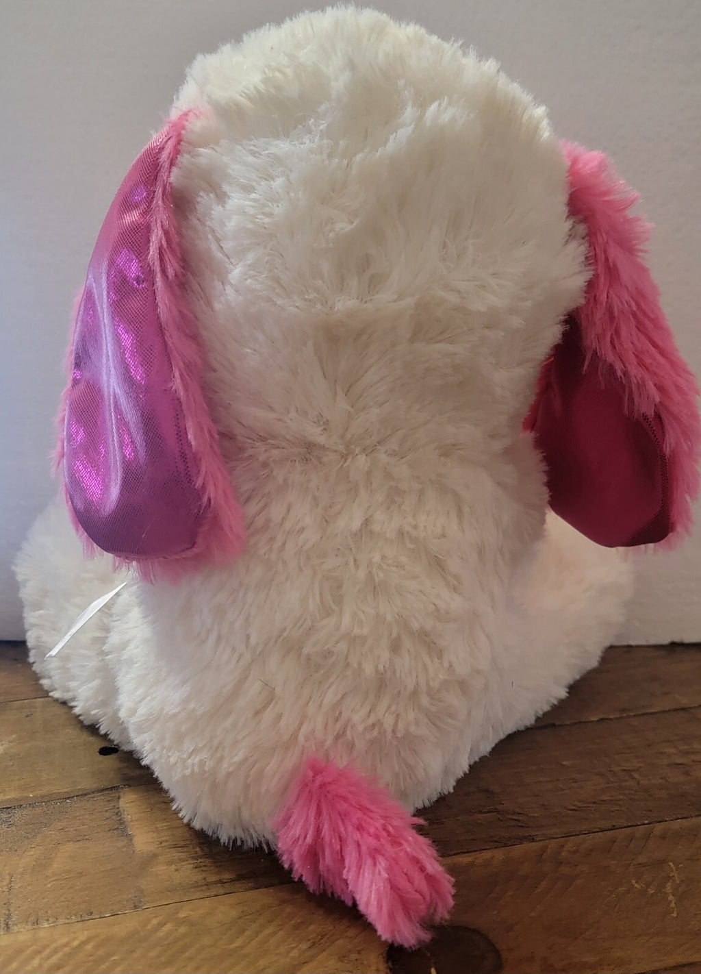 Sweet Heart Plush Puppy Dog Holding Cupcake White Pink Stuffed Animal Toy