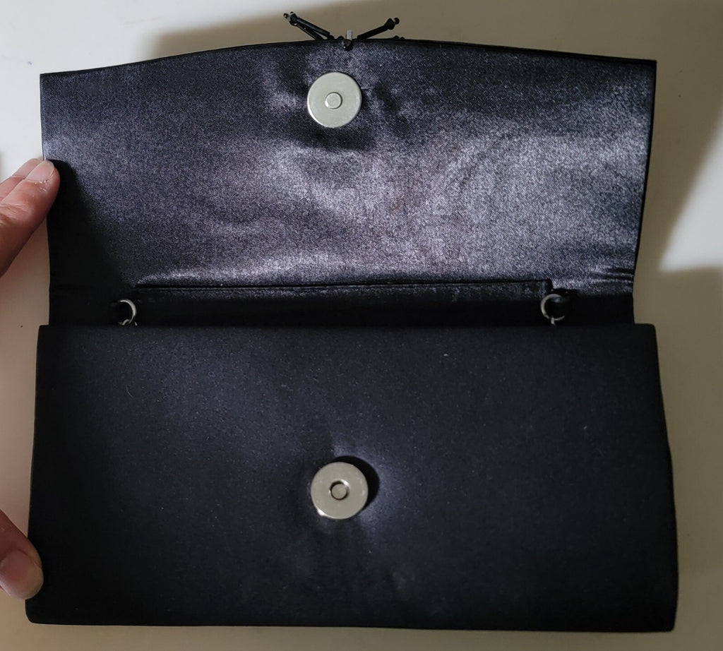 Vintage Charming Charlie Black Evening Bag With Beading Accent
