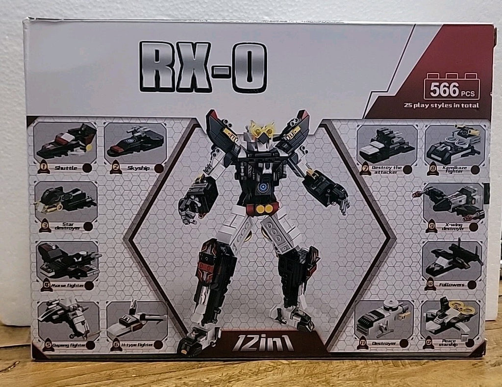 RX-0 12-in-1 Transforming Building Block Robot Set 566 PCS Mecha Space Fighter