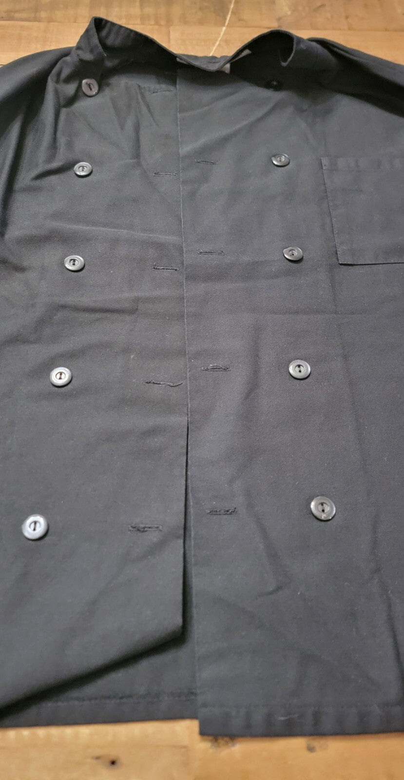 Chef Works Men’s Black Double Breasted Chef Coat Jacket Size XL Long Sleeve
