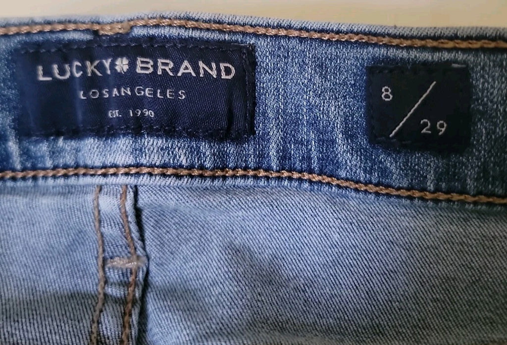 Lucky Brand Ava Jeans Womens 8 29 Mid Rise Crop Skinny Blue Stretch Denim