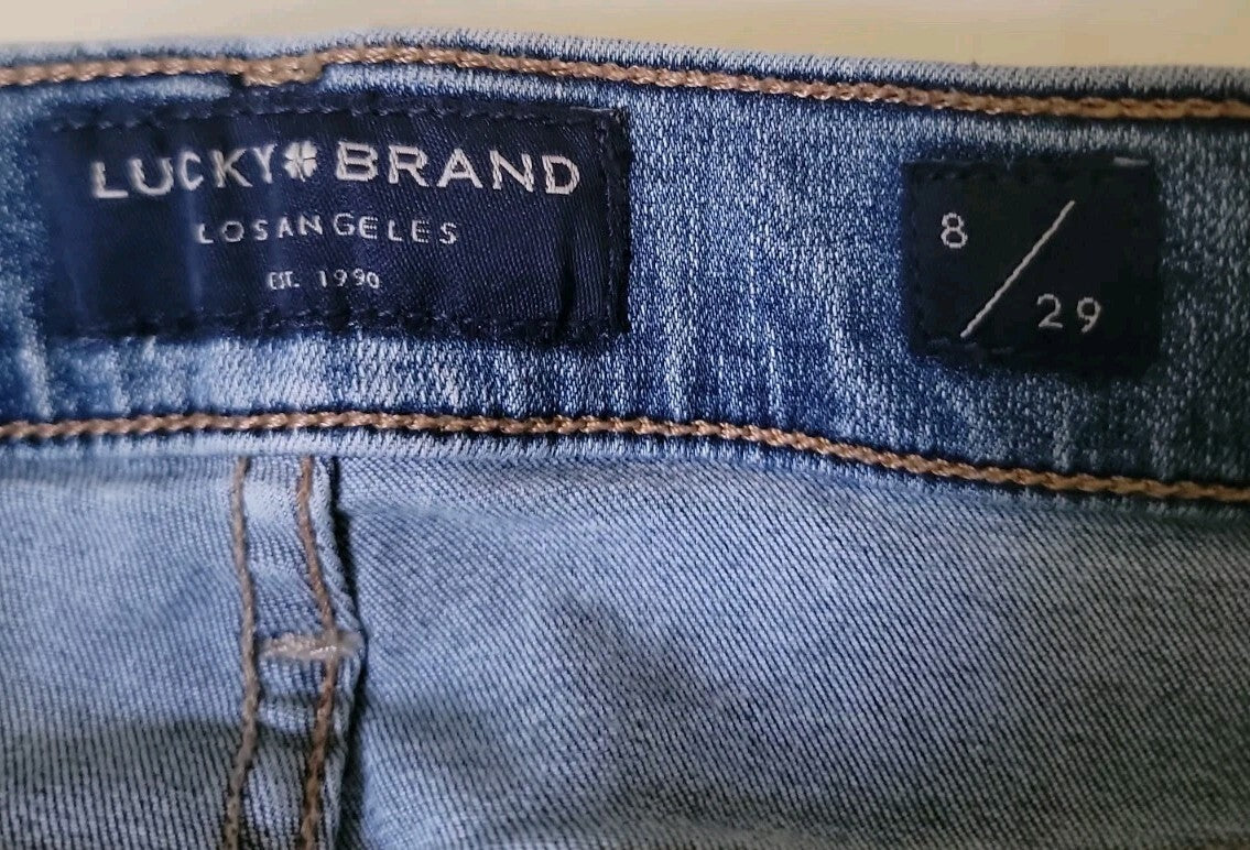 Lucky Brand Ava Jeans Womens 8 29 Mid Rise Crop Skinny Blue Stretch Denim