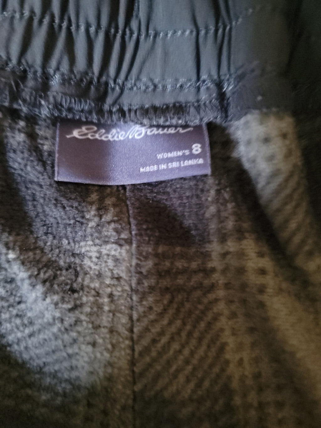 Eddie Bauer Womens 8 Fleece Lined Pull On Pants Black Stretch Hiking Outdoor