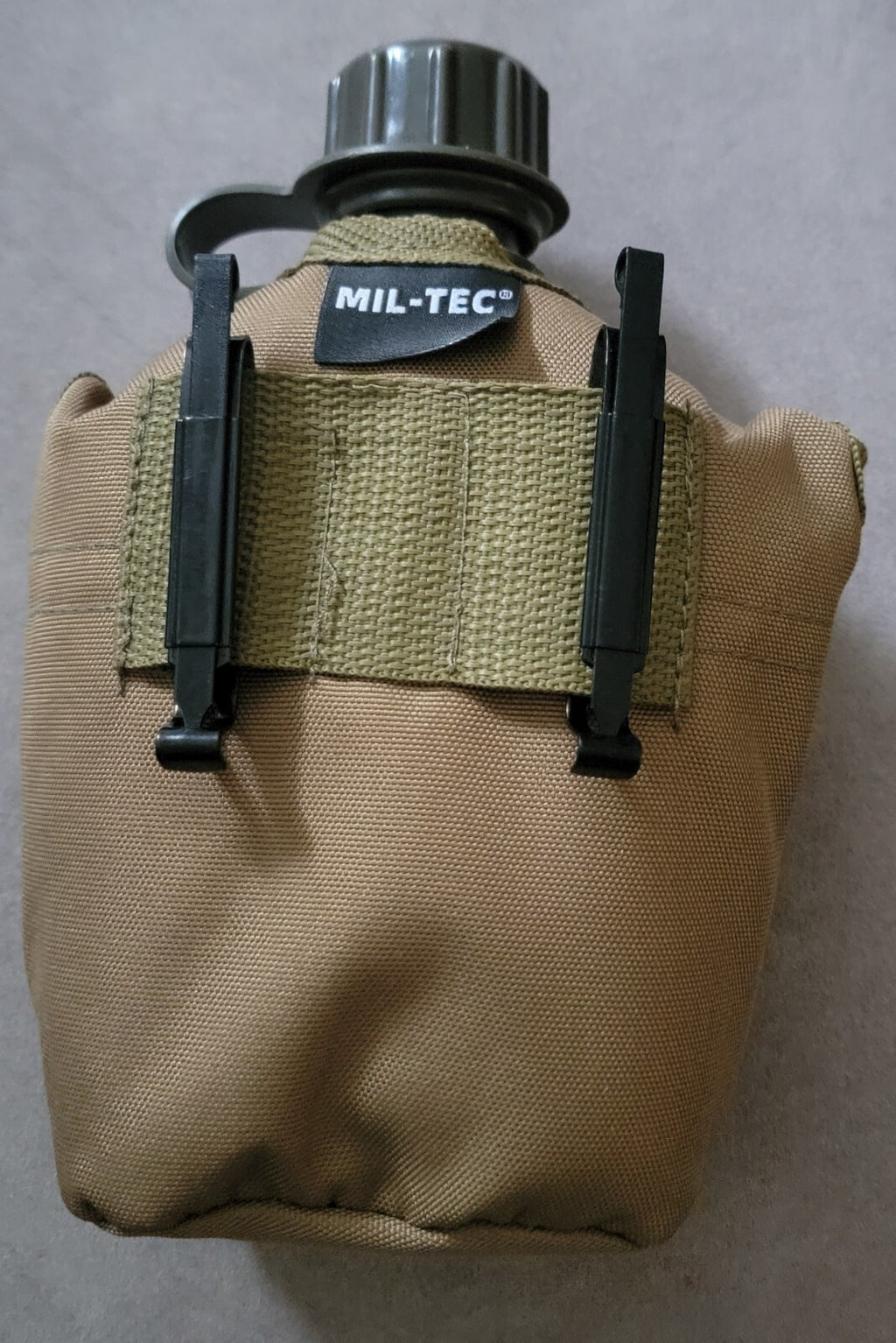 MIL-TEC 1QT Canteen Water Bottle w/ Pouch Carrier Tan Military Tactical