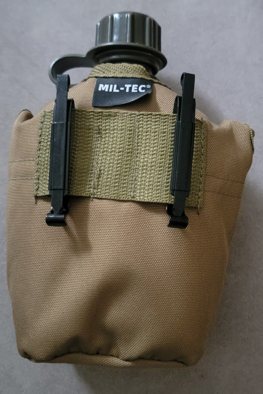 MIL-TEC 1QT Canteen Water Bottle w/ Pouch Carrier Tan Military Tactical