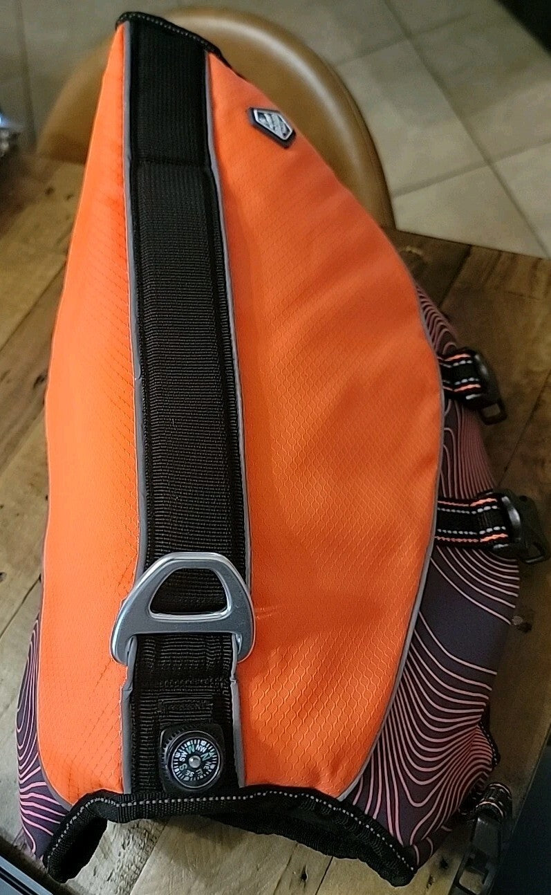 Arcadia Trail High Visibility Floatation Aid Medium orange dog life jacket