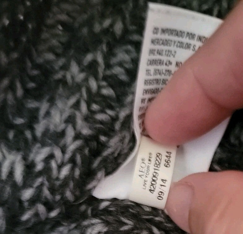 American Eagle Womens S Fair Isle Sweater Wool Mohair Blend Gray Multicolor