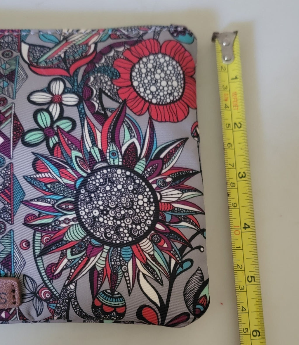 Sakroots Metro Tote Zip Pouch Floral Owl Boho Print Multicolor 9x6