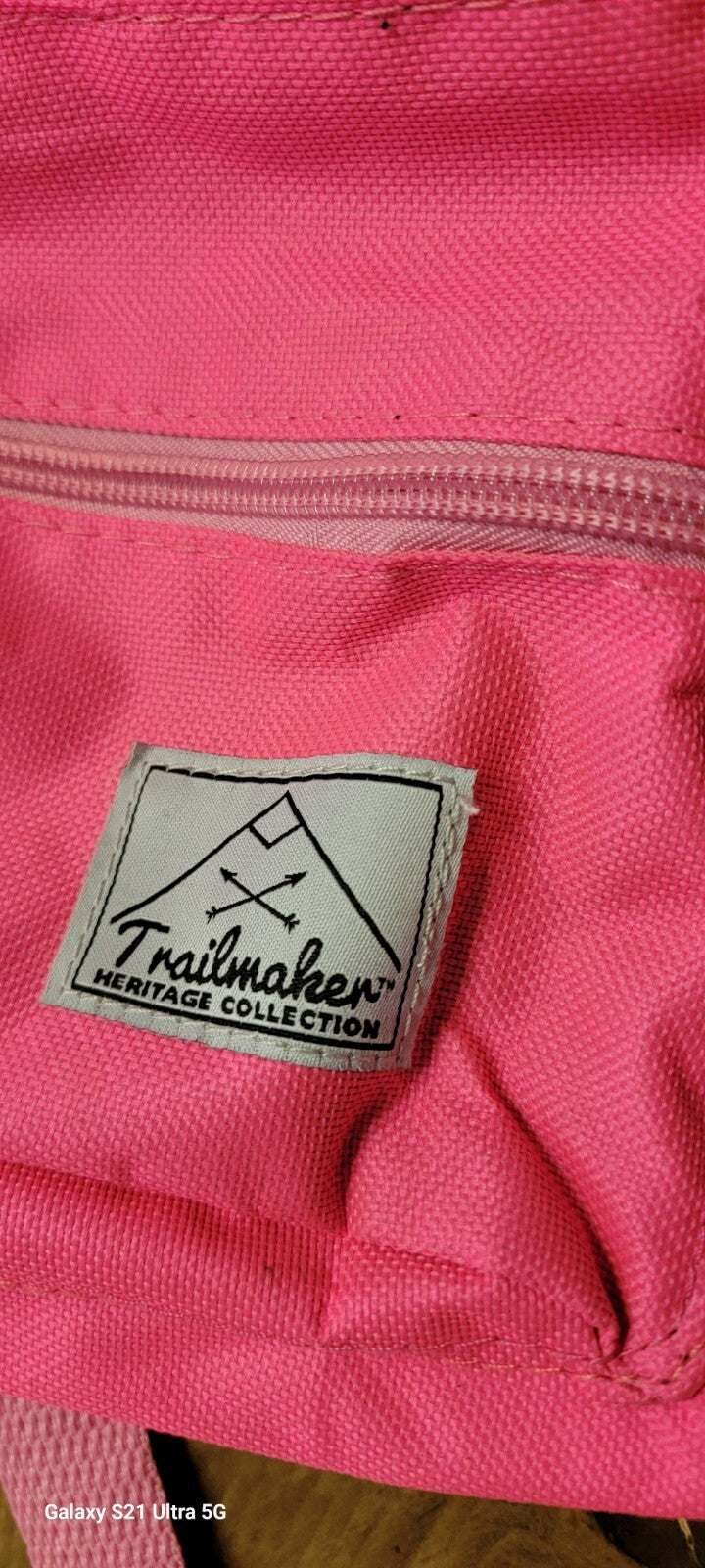 Trailmaker Pink Black Backpack School Travel Book Bag NWT