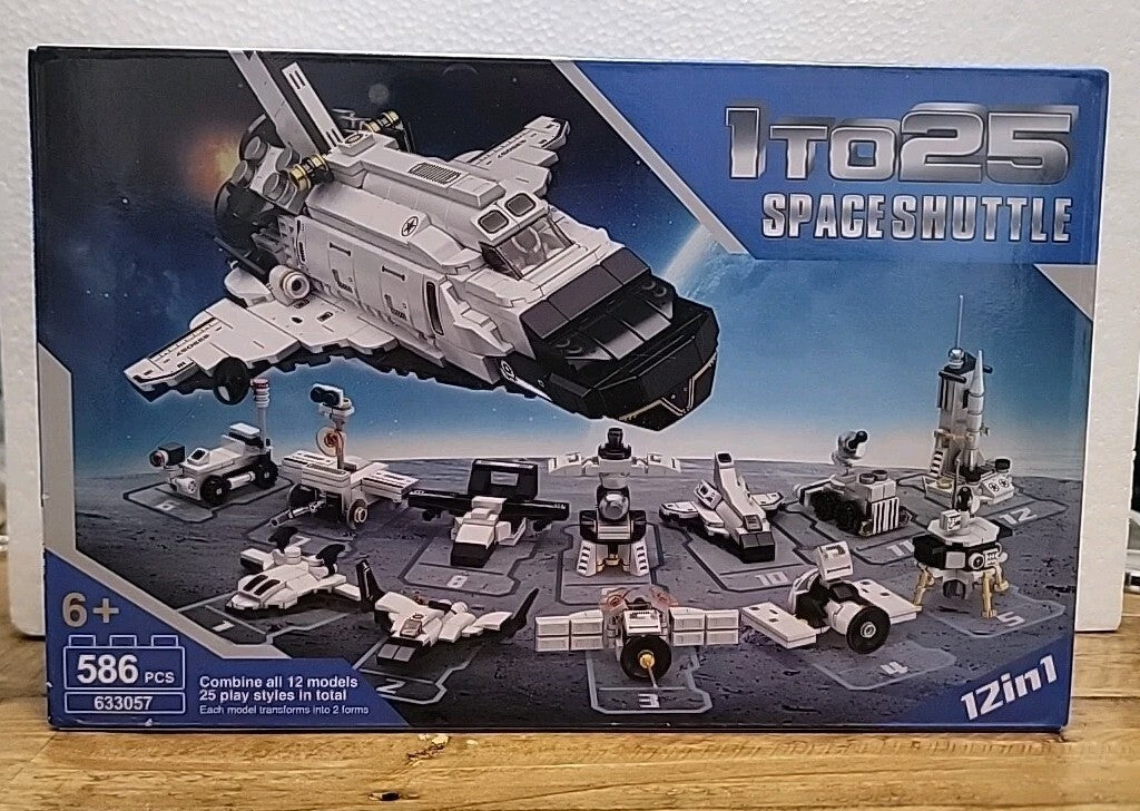 Space Shuttle 12in1 Interlocking Blocks Set 586 Pieces