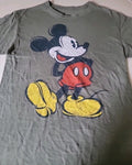 Disney Mickey Mouse Women's Green Graphic Cotton Crew Neck Short Sleeve Tee