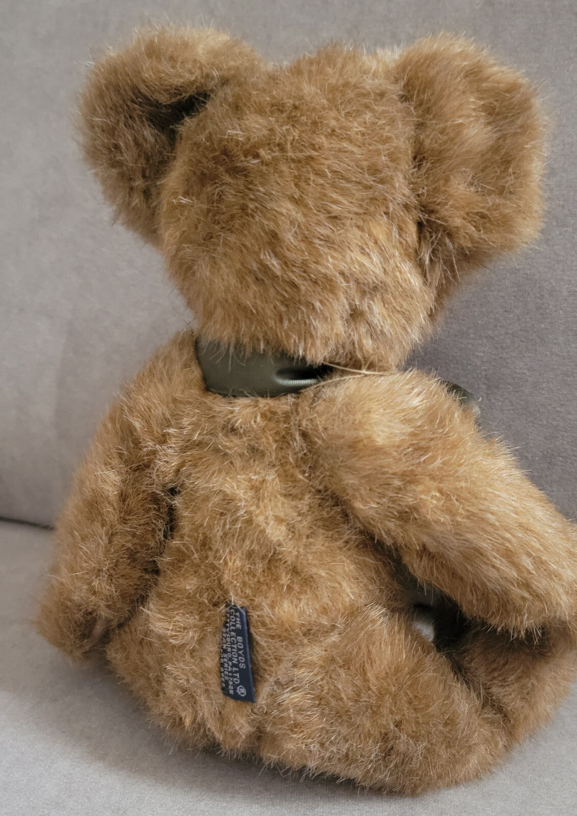 Vintage The Boyds Collection Ltd Plush Teddy Bear Brown Jointed w/ Green...