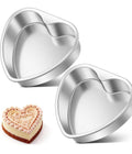 Pack 8" Heart Shaped Cake Pans Aluminum Baking Molds Open Box Unused