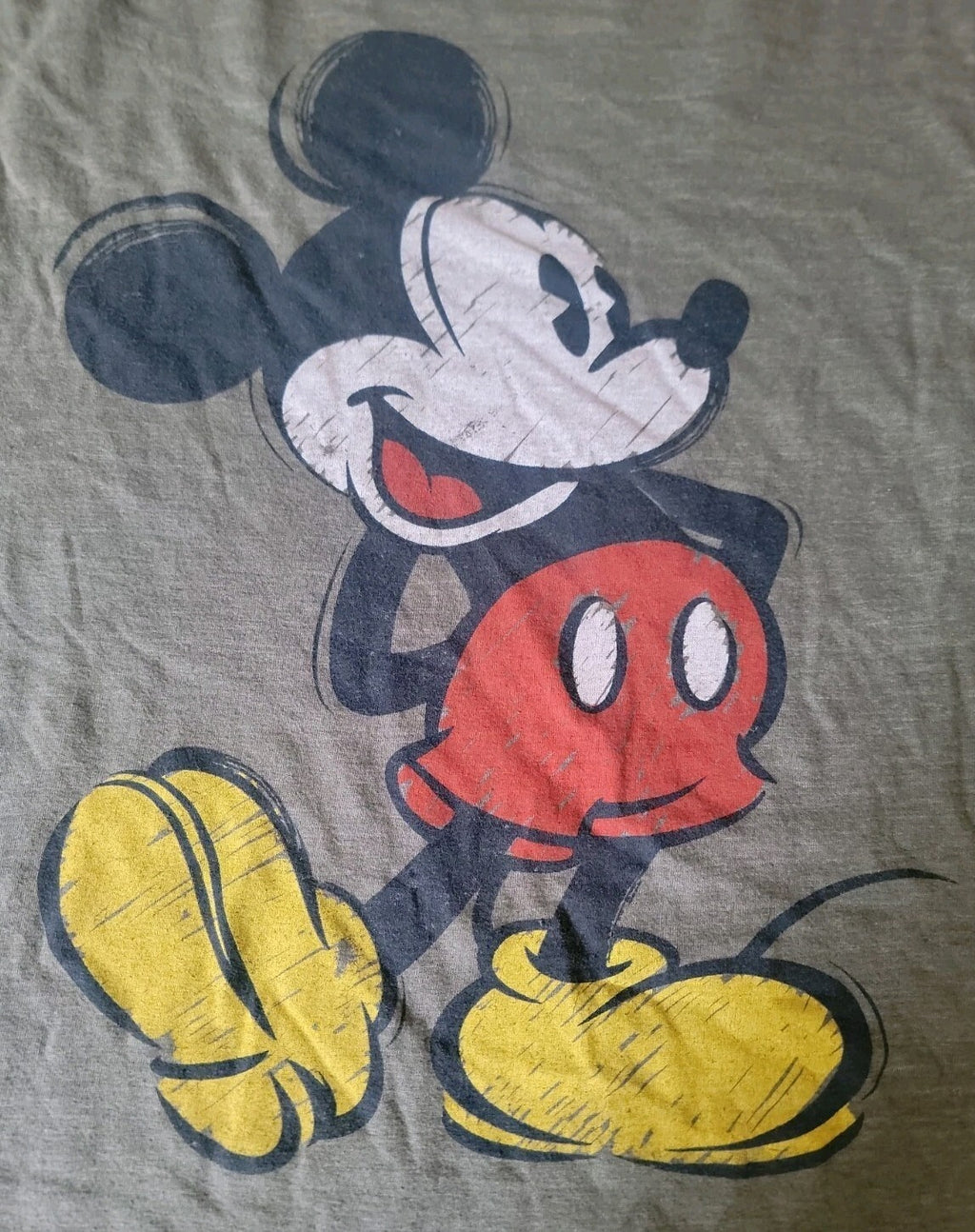 Disney Mickey Mouse Women's Green Graphic Cotton Crew Neck Short Sleeve Tee