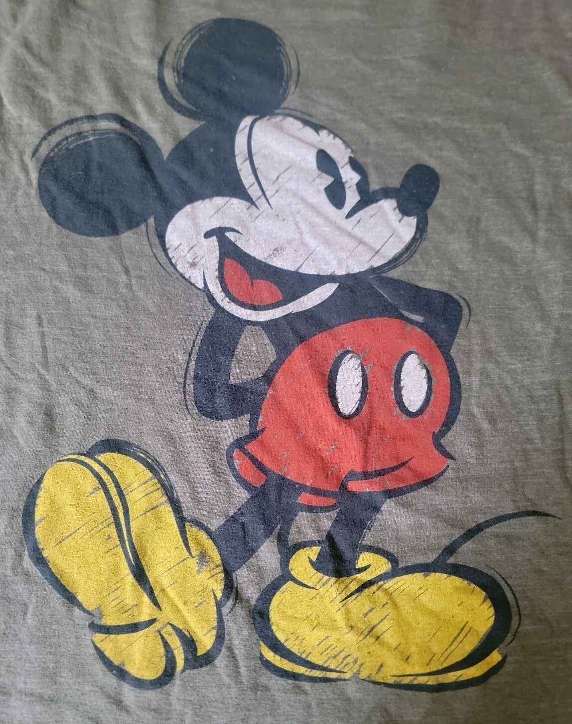 Disney Mickey Mouse Women's Green Graphic Cotton Crew Neck Short Sleeve Tee