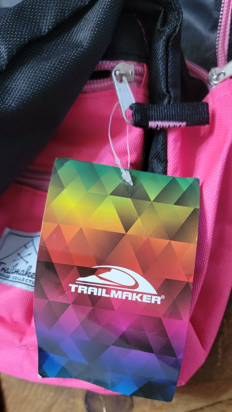 Trailmaker Pink Black Backpack School Travel Book Bag NWT