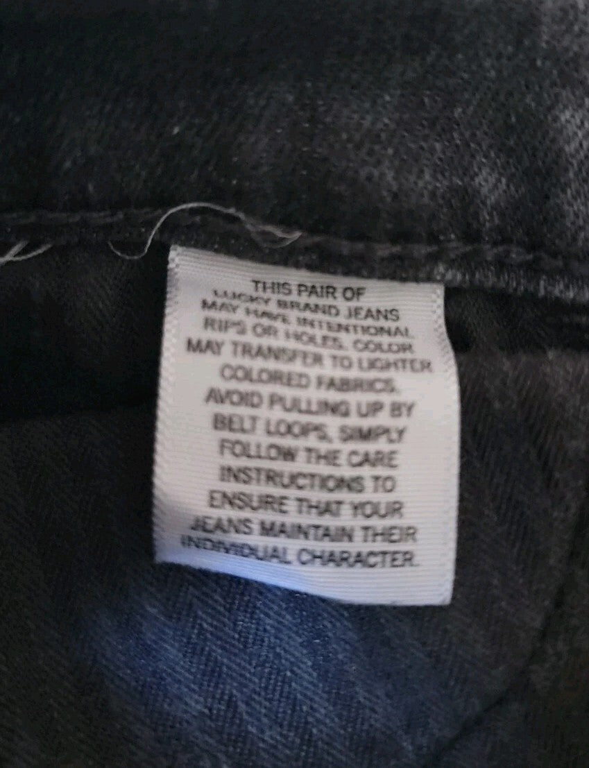 Lucky Brand Brooklyn Skinny Jeans Womens 8/29 Gray Black Wash 29 Inseam