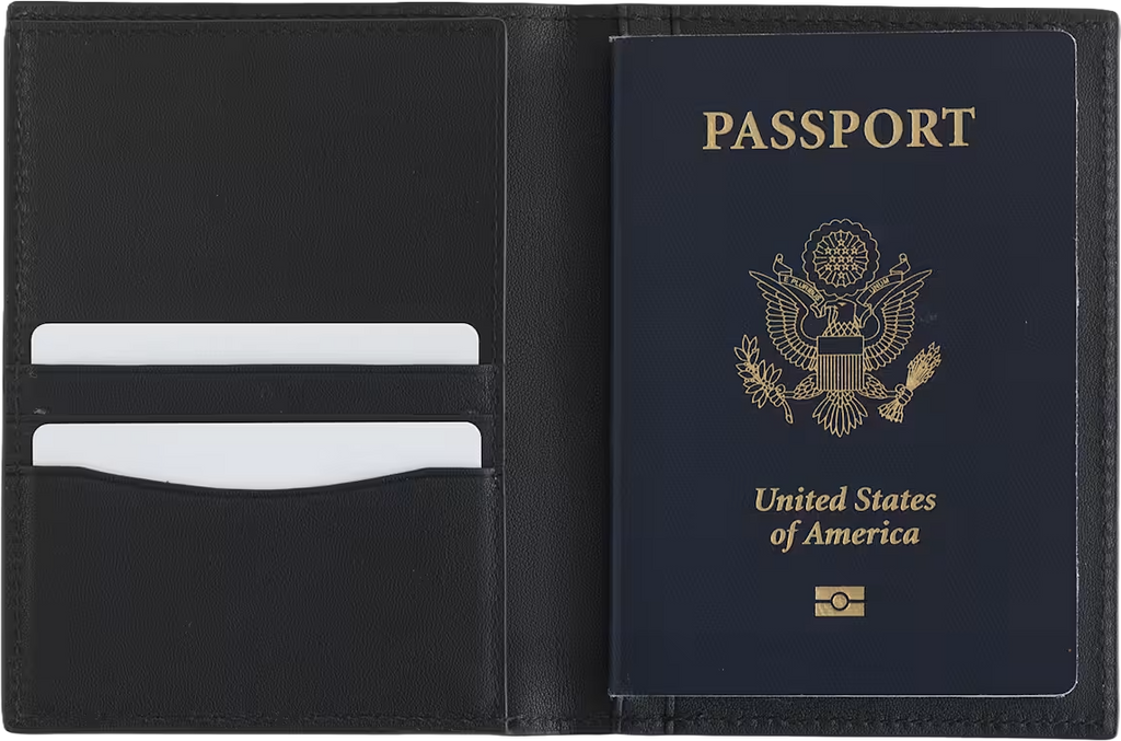 RFID Passport Holder with Passport Ribbon | Top-Grain Nappa Leather | RFID Blocking