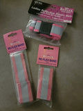 Ladies Pink Reflective Safety Belt & Re-Flex Bands 3M Scotchlite Running Lot NEW