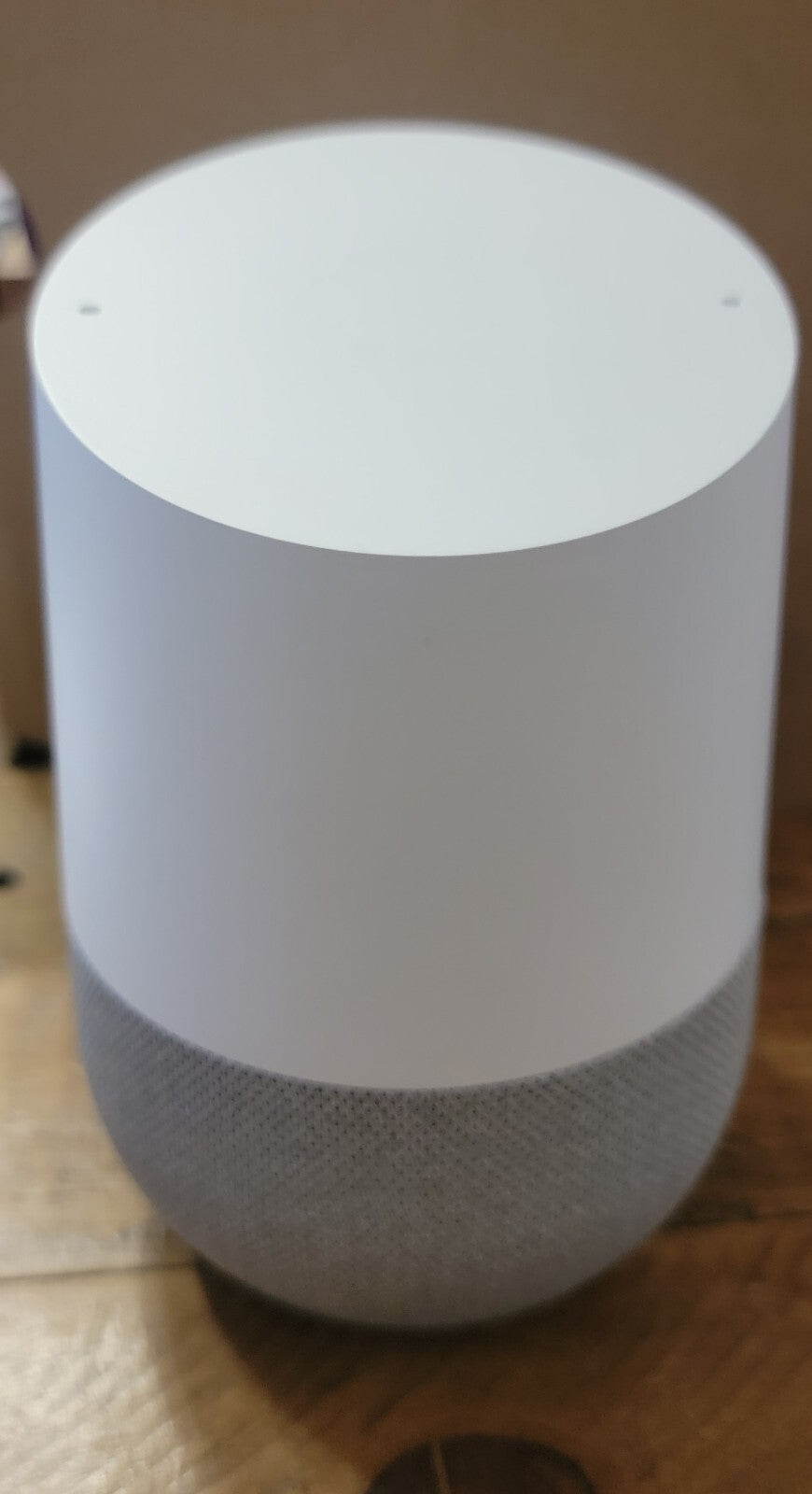 Google Home Smart Speaker White/Slate Gray w/ Original Power Adapte