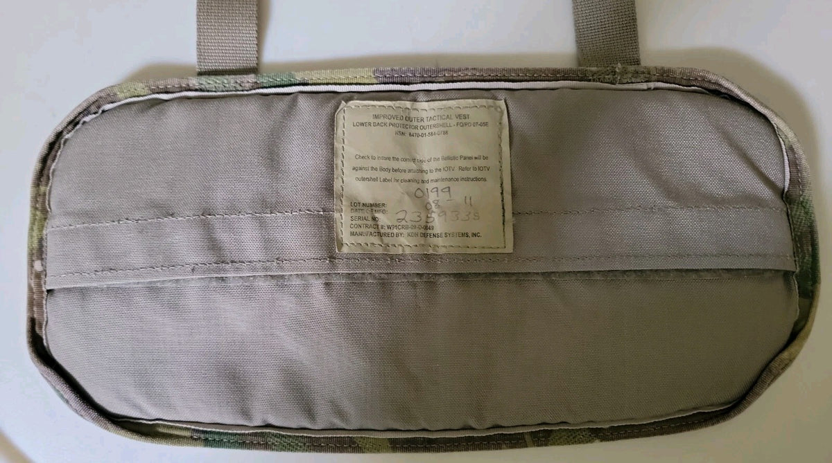 USGI IOTV Lower Back Protector Shell + Insert Multicam KDH NSN 8470-01-551-8523