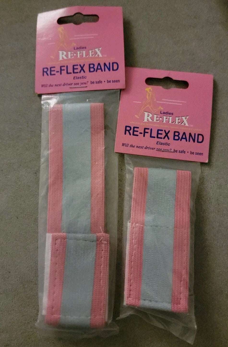 Ladies Pink Reflective Safety Belt & Re-Flex Bands 3M Scotchlite Running Lot NEW