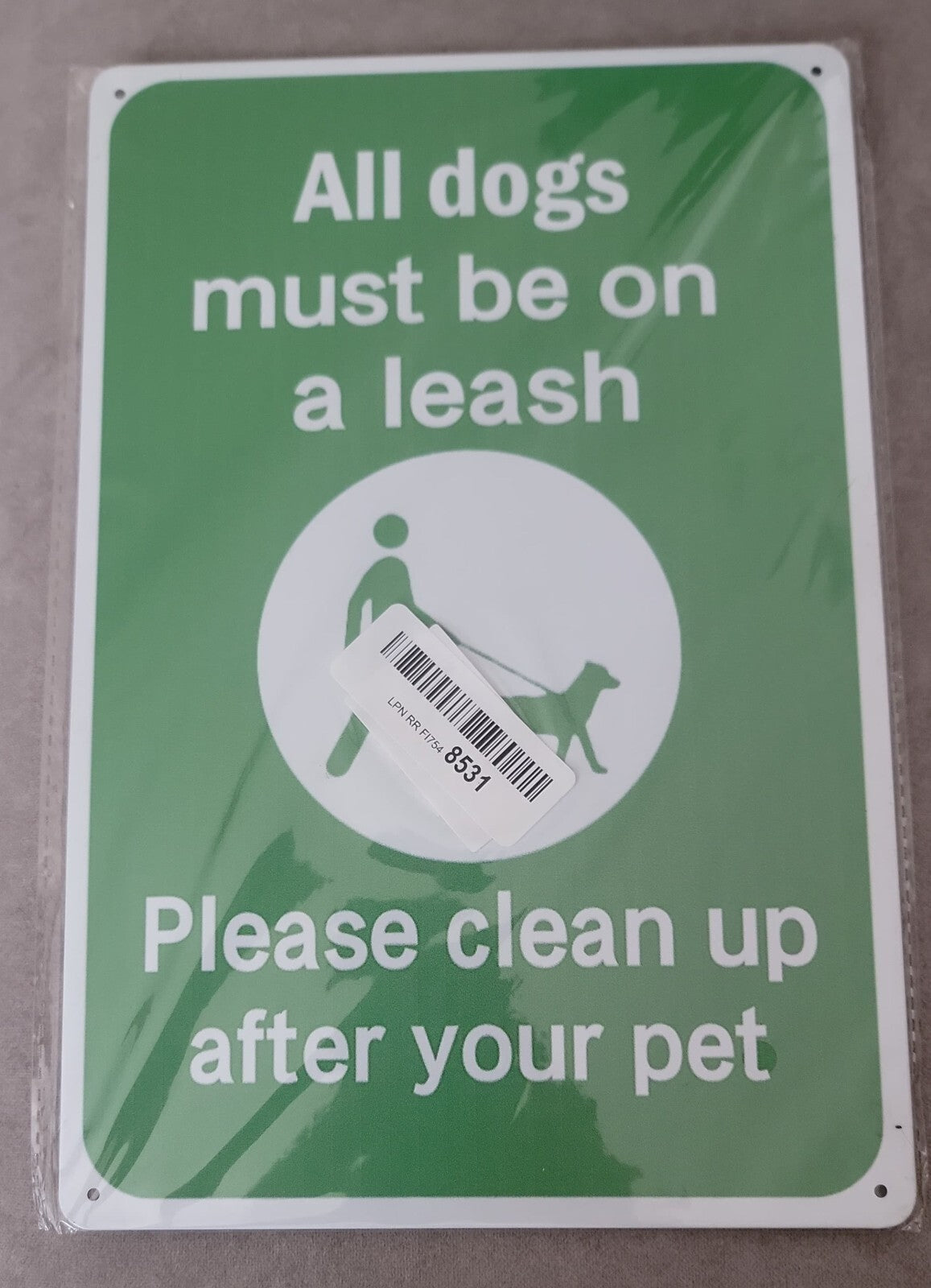 Dog Leash Signs Clean Up After Pet Outdoor Metal Sign Green