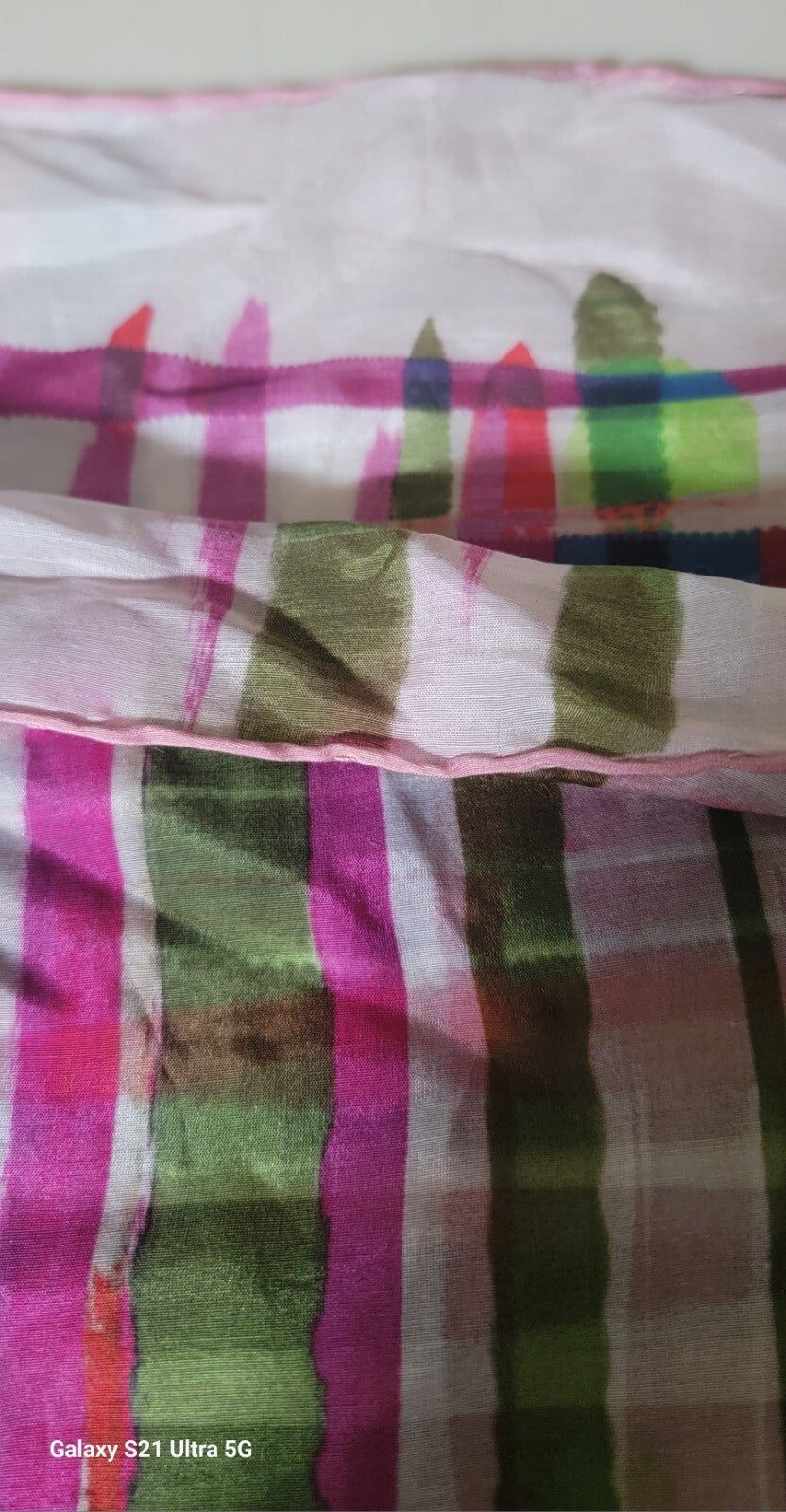 Aker Women’s Multicolor Abstract Scarf 70% Cotton 30% Silk 90x90cm NWT