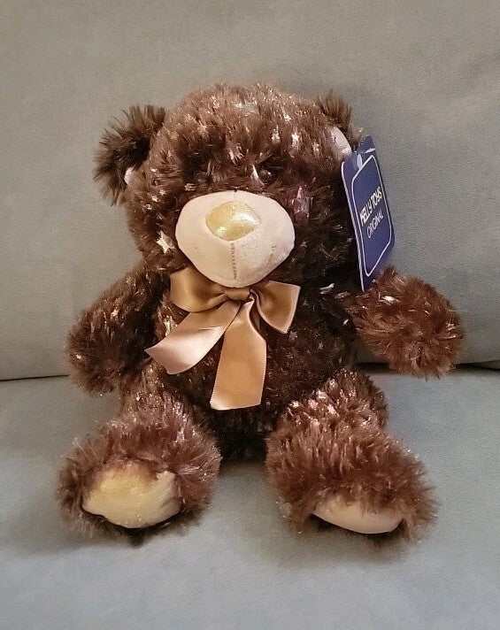 Kellytoy Original Brown Iridescent Stars 9" Plush Bear 2020 Stuffed Animal