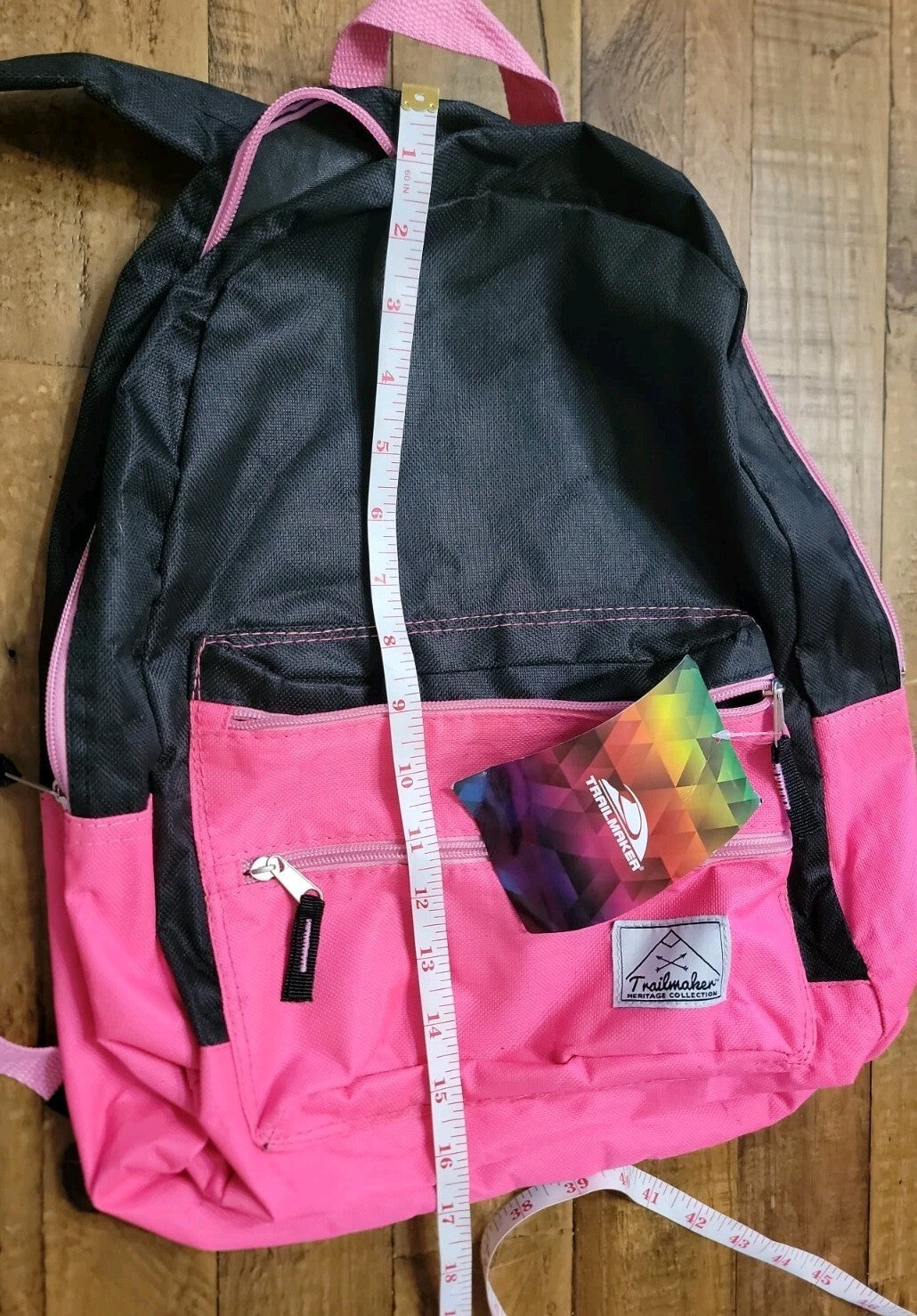 Trailmaker Pink Black Backpack School Travel Book Bag NWT