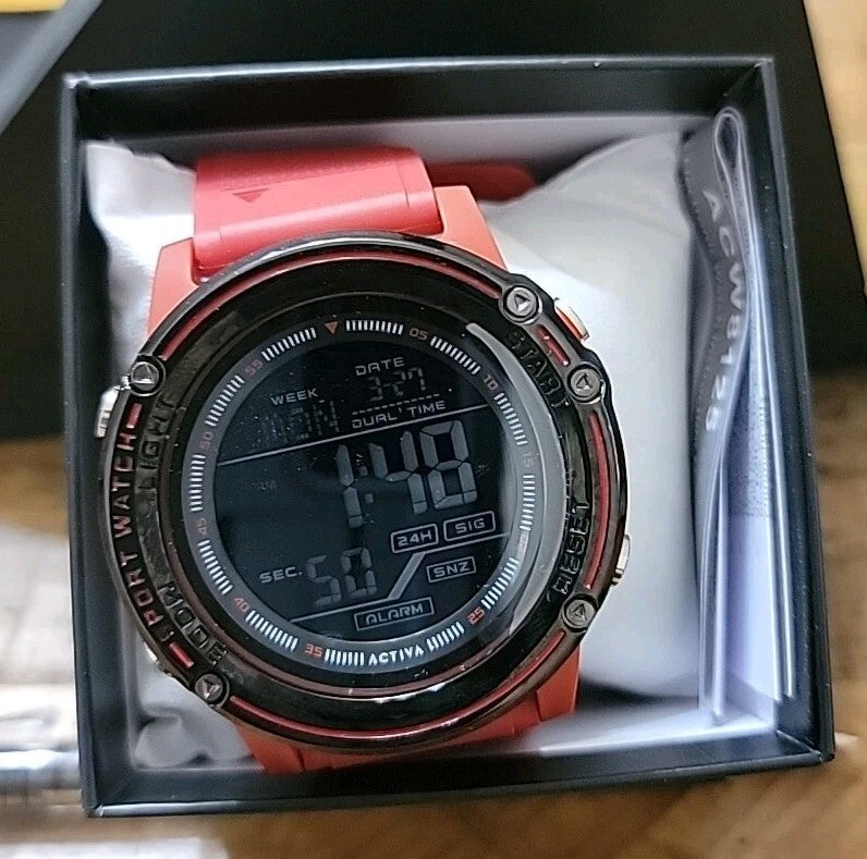 Activa Voyager of Time X Invicta Men's Digital Watch - 52mm Red- ACW8125-005