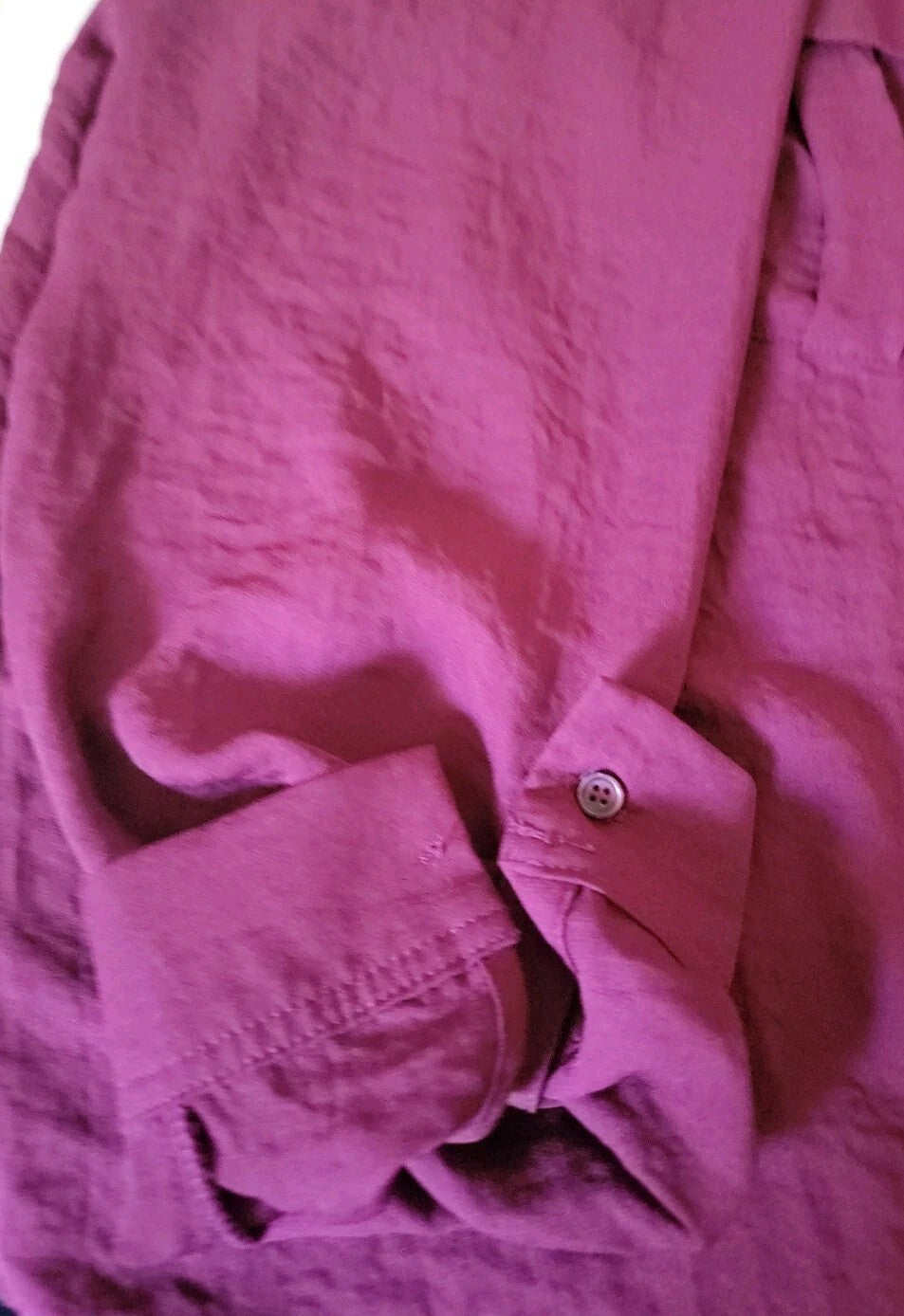 a.n.a Burgundy Solid V-Neck Roll Tab 3/4 Sleeve Pullover Blouse Women's P-XXL
