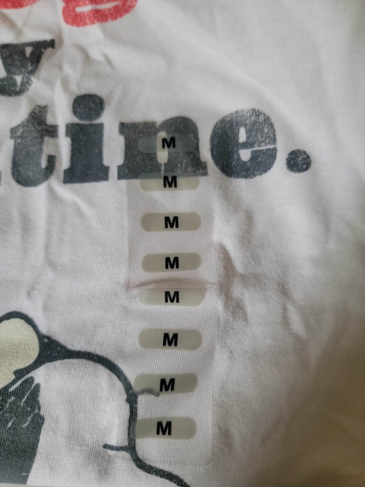 Peanuts Snoopy Lucy Valentine T-Shirt Men’s M White My Dog Is My Valentine NWT