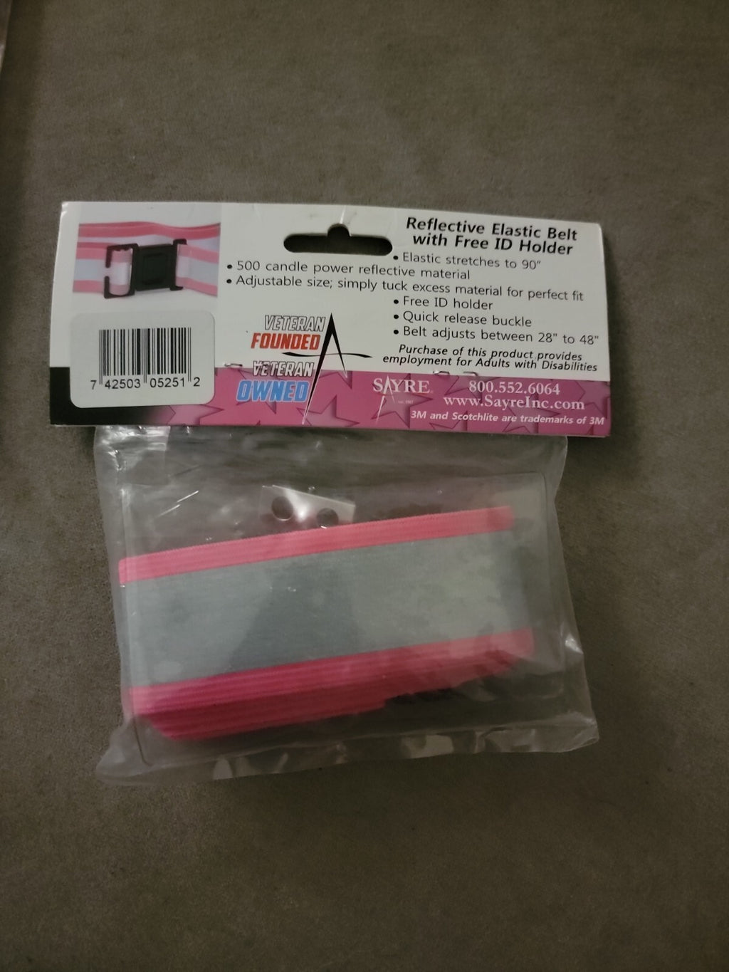 Ladies Pink Reflective Safety Belt & Re-Flex Bands 3M Scotchlite Running Lot NEW
