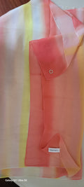 Calvin Klein Women’s Sheer Scarf Wrap Coral Pink Yellow White Colorblock...