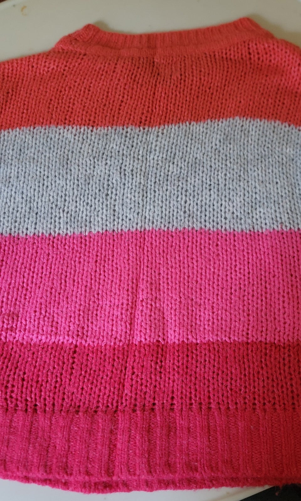 GAP Womens L Tall Luxe Stripe Boatneck Sweater Pink Gray Wool Alpaca Blend