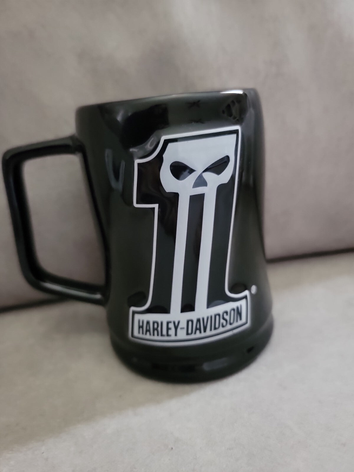 Harley-Davidson Punisher Skull Black Ceramic Coffee Mug 2015 Official H-D Cup