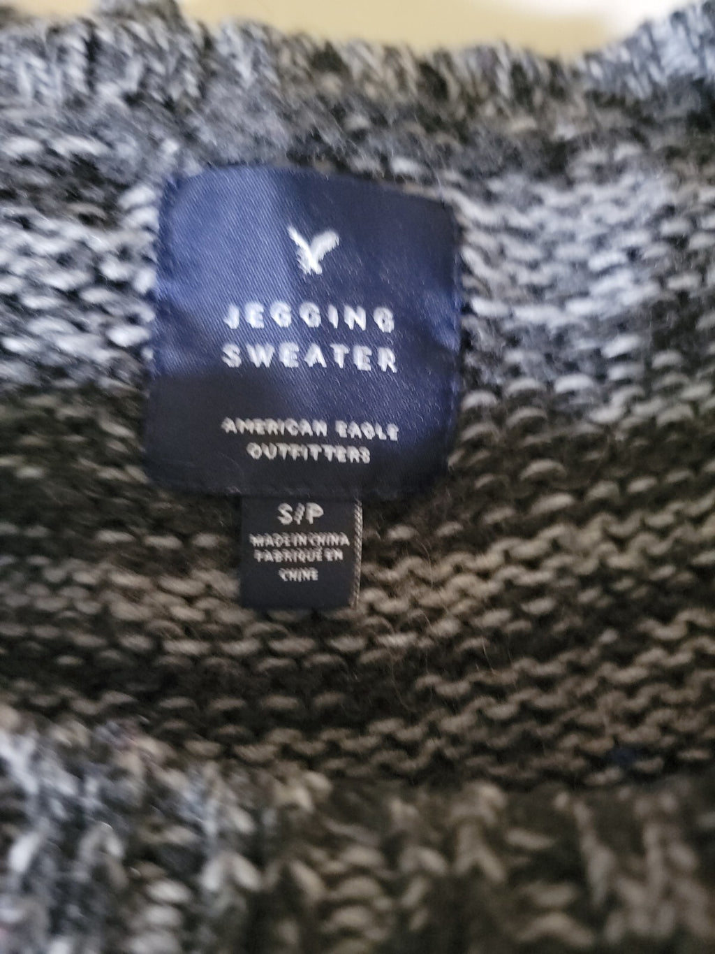 American Eagle Womens S Fair Isle Sweater Wool Mohair Blend Gray Multicolor