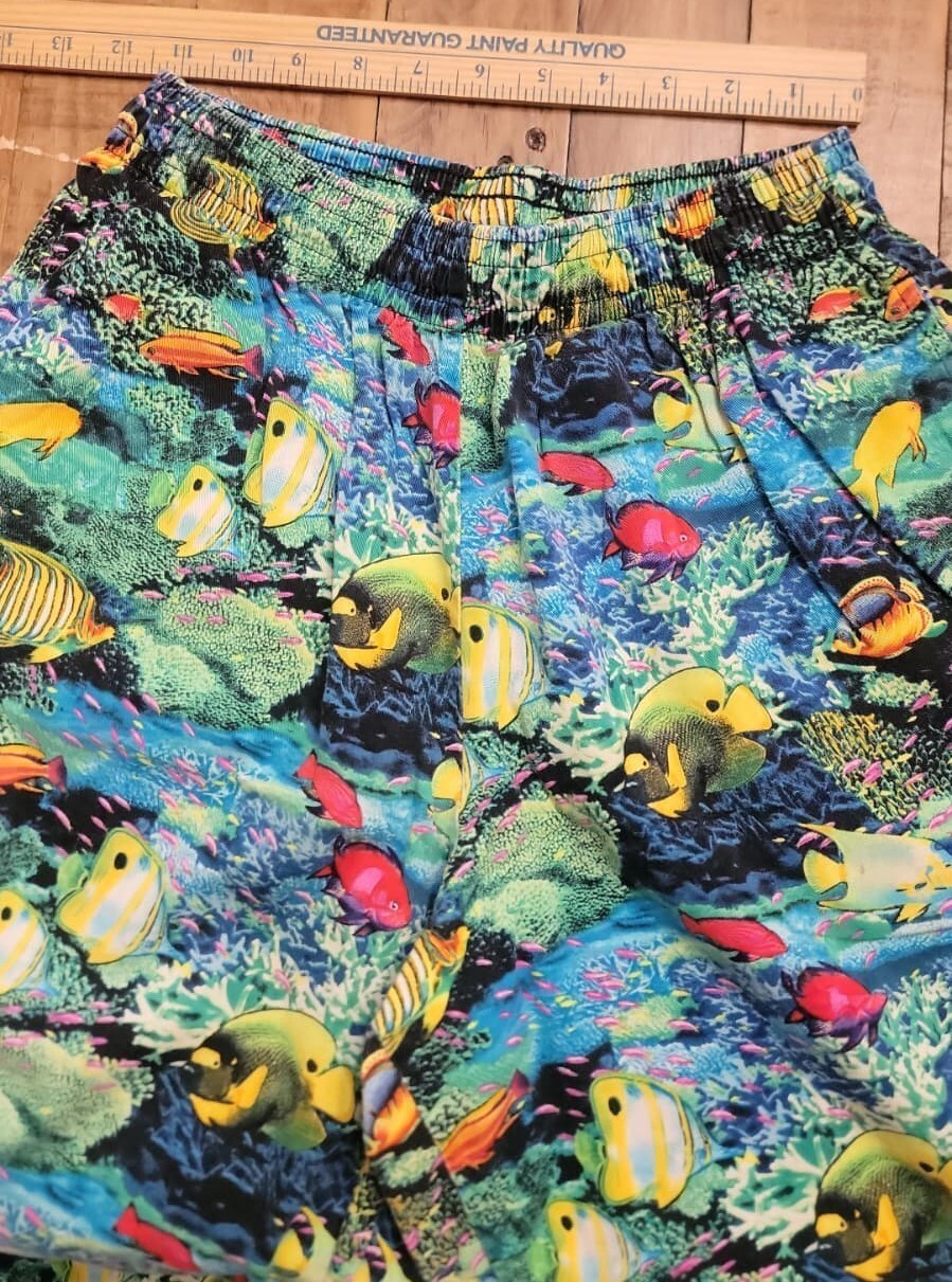 Five Star Fundamentals Aquarium Fish Chef Scrub Pants & Hat Set XS Colorful