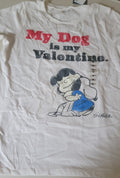 Peanuts Snoopy Lucy Valentine T-Shirt Men’s M White My Dog Is My Valentine NWT