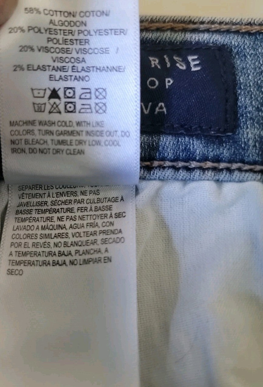 Lucky Brand Ava Jeans Womens 8 29 Mid Rise Crop Skinny Blue Stretch Denim